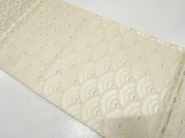 JAPANESE KIMONO / ANTIQUE FUKURO OBI / SILK / WOVEN SEIGAIHA